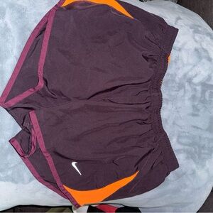 Nike Dark Purple and Bright Orange Shorts
